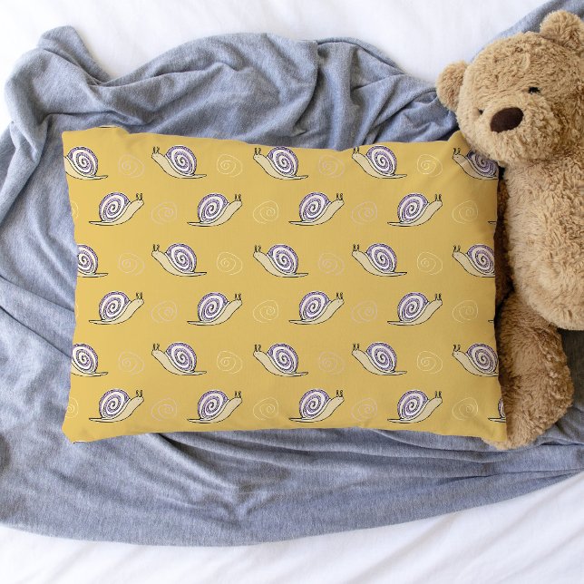 Housse D'oreillers Motif d'escargots et de torrents illustrés (Snail Pattern Pillowcase)