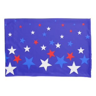 Housse D'oreillers Motif d'étoile bleue, rouge et blanche