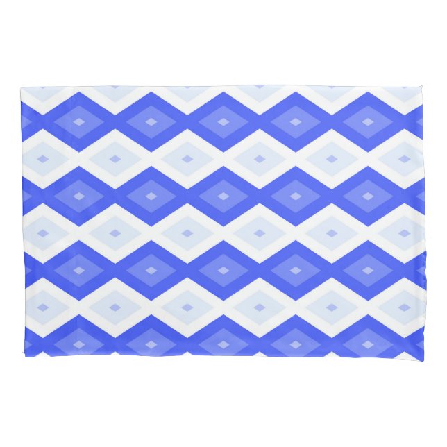 Housse D'oreillers Motif diamant bleu royal (devant)