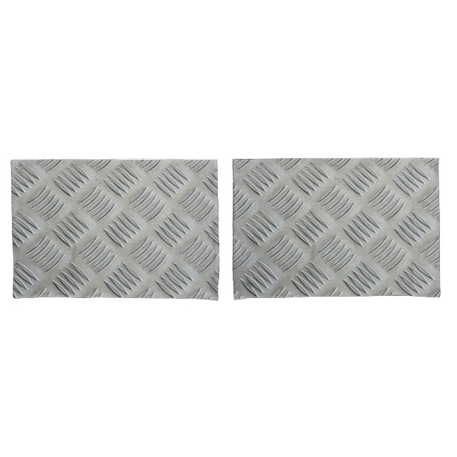 Housse D'oreillers Motif diamant en aluminium gris (devant-Set)