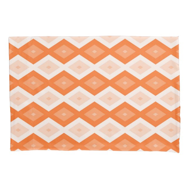 Housse D'oreillers Motif diamant orange (devant)