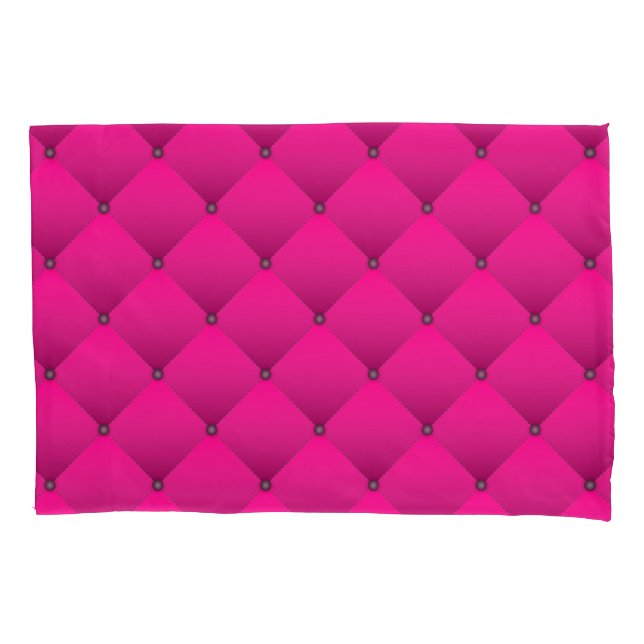 Housse D'oreillers Motif Diamant Quilé Faux Rose Chaud Fille (devant)