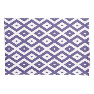 Housse D'oreillers Motif diamant ultra violet et blanc