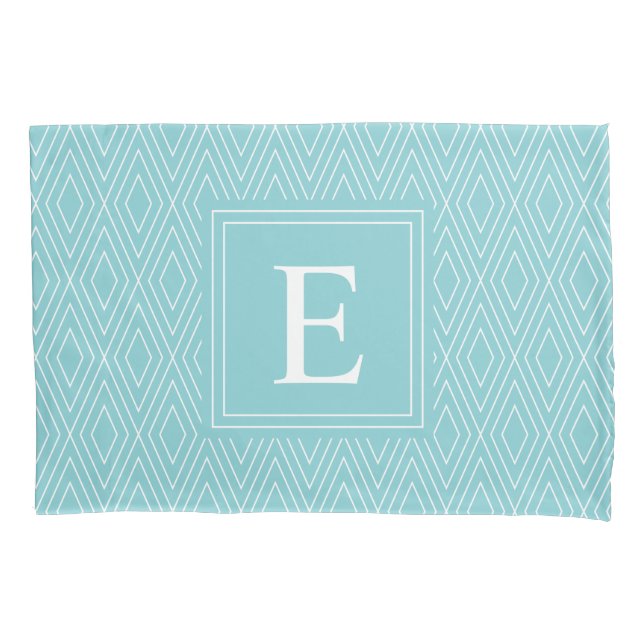 Housse D'oreillers Motif Diamond Monogramme bleu (devant)