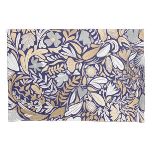 Housse D'oreillers Motif d'illustration de la feuille florale blanche