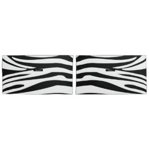 Housse D'oreillers Motif d'impression Monogram Zebra noir et blanc