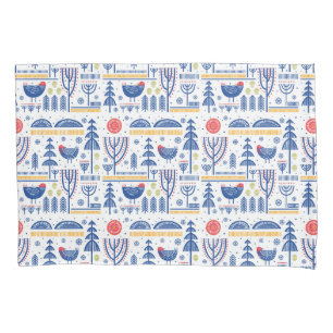 Housse D'oreillers Motif d'oiseau d'hiver d'art populaire