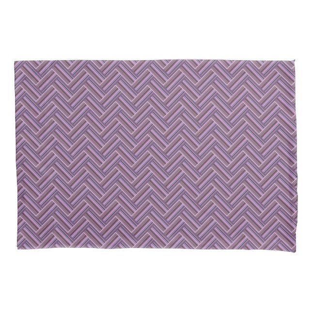 Housse D'oreillers Motif double tissage Mauve stripes (devant)