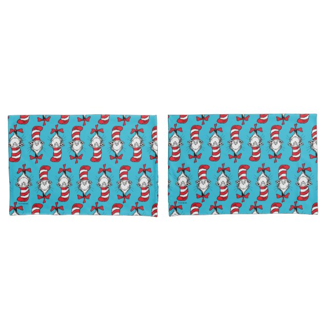 Housse D'oreillers Motif du Chat dans le Chapeau (devant-Set)