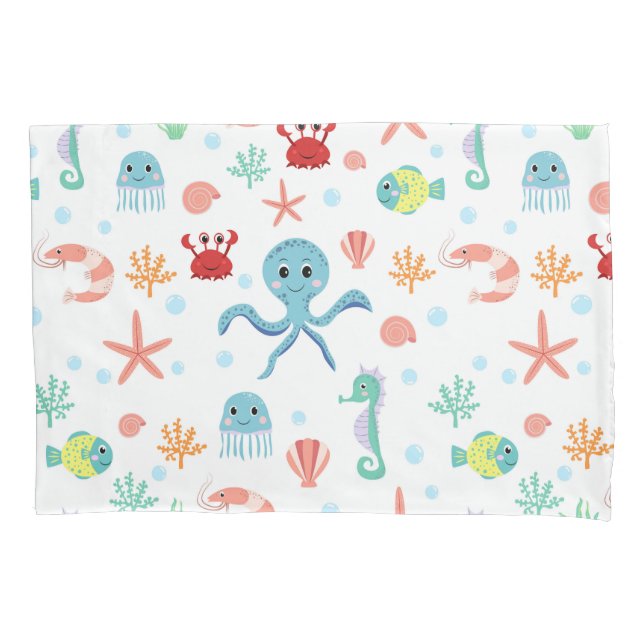 Housse D'oreillers Motif du monde marin (devant-gauche)