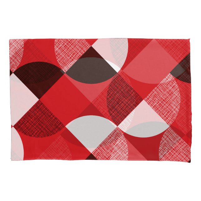 Housse D'oreillers Motif dynamique en diagonale texturée rouge (devant)