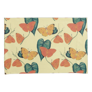Housse D'oreillers Motif élégant vintage de papillons et de feuilles