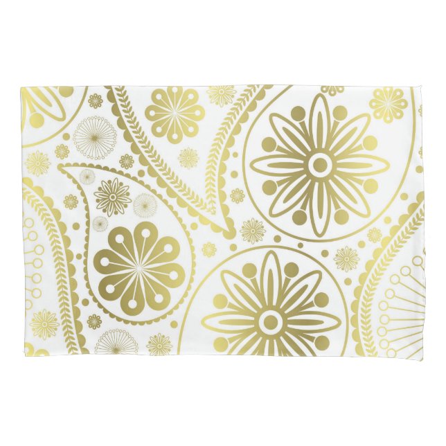 Housse D'oreillers Motif en cachemire d'or (devant)