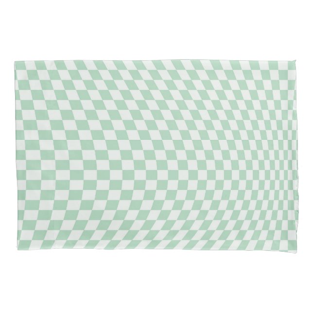 Housse D'oreillers Motif en damier vert À damiers Pastel (devant)