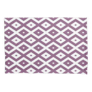 Housse D'oreillers Motif en diamant blanc et mauve