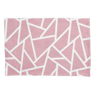 Housse D'oreillers Motif en mosaïque corail et blanc