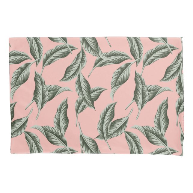 Housse D'oreillers Motif Feuille du jardin tropical (devant)