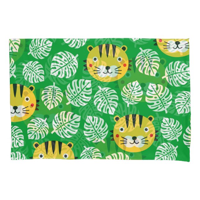 Housse D'oreillers Motif Feuille tropical Tiger Kid (devant)