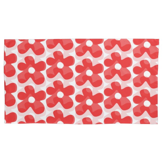 Housse D'oreillers Motif Fleur Rouge (devant-gauche)