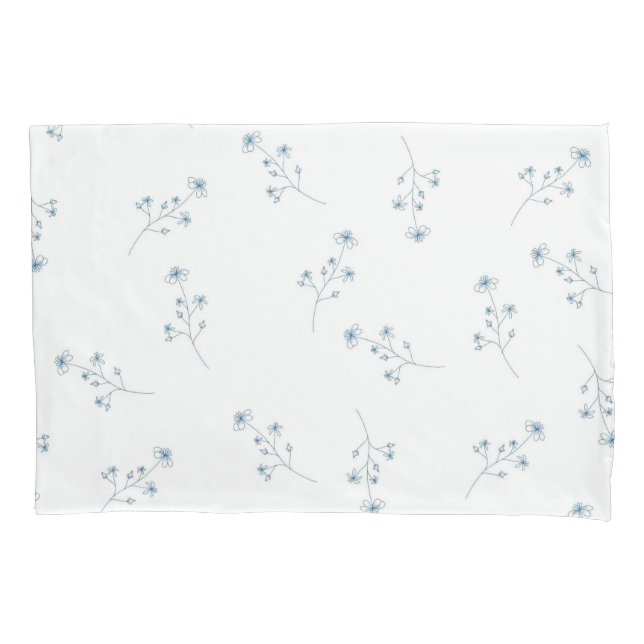 Housse D'oreillers Motif Fleur sauvage bleu (devant)