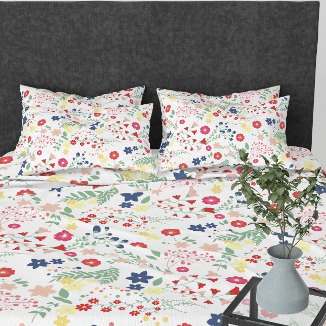 Housse D'oreillers Motif Fleur sauvage simple blanc (White Simple Wildflower Pattern Pillow Case)