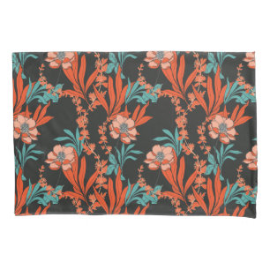 Housse D'oreillers Motif floral abstrait d'orange