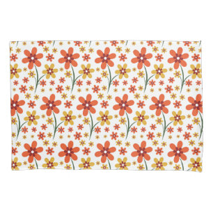 Housse D'oreillers Motif floral assez orange et jaune