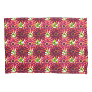 Housse D'oreillers Motif floral audacieux avec papillons Rouge vibr