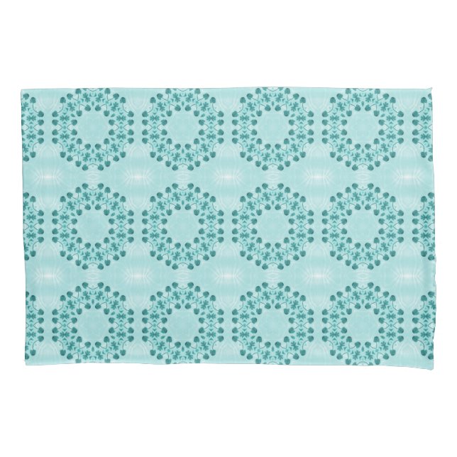 Housse D'oreillers Motif floral, bleu Turquoise (devant)