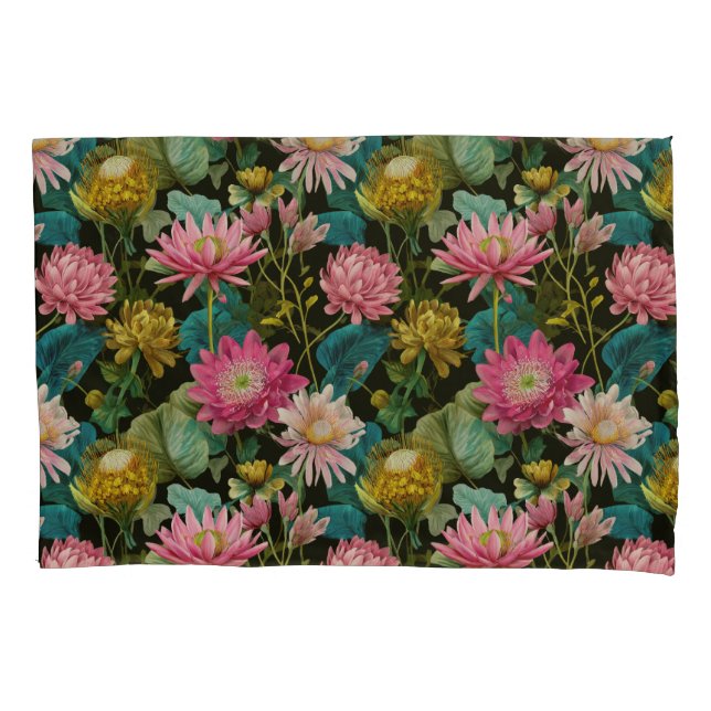 Housse D'oreillers Motif floral exotique BOHO chic feuillage tropical (devant)