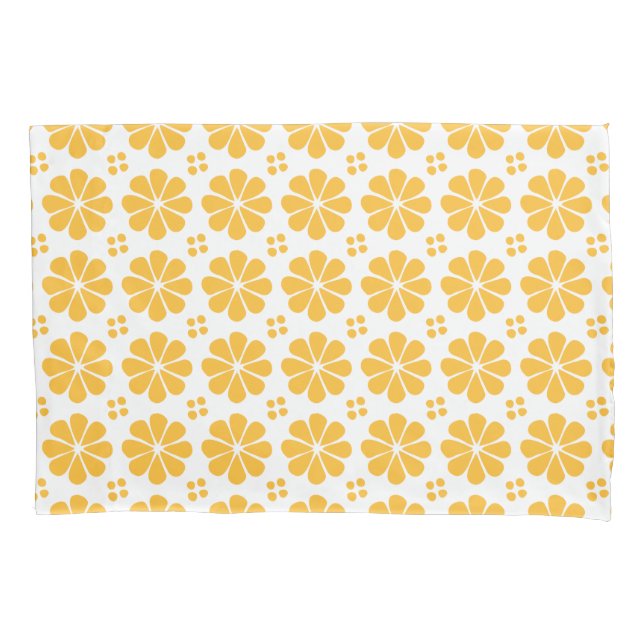 Housse D'oreillers Motif floral jaune (devant)