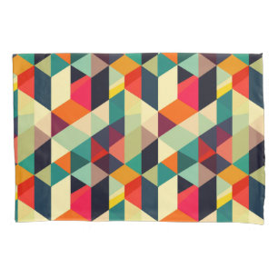 Housse D'oreillers motif géométrique 3D RETRO esthétique coloré