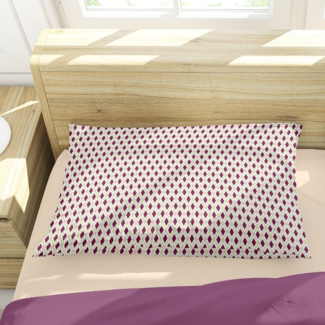 Housse D'oreillers Motif géométrique argyle moderne beige violet (Créateur téléchargé)
