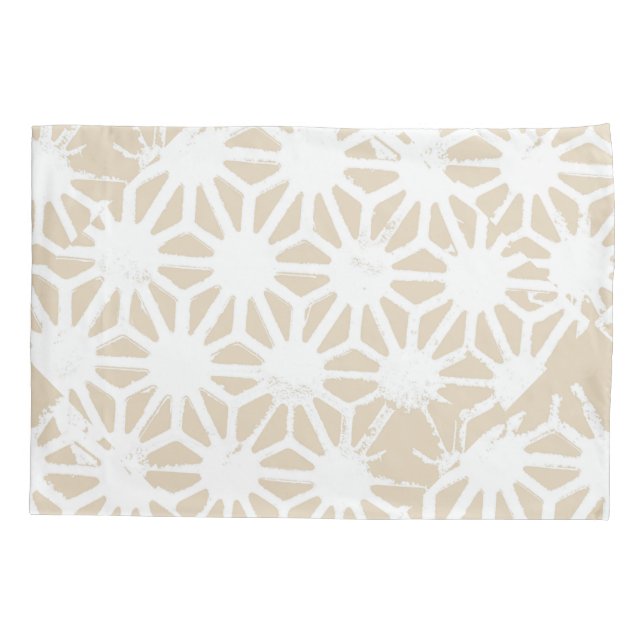 Housse D'oreillers Motif géométrique beige (Dos)