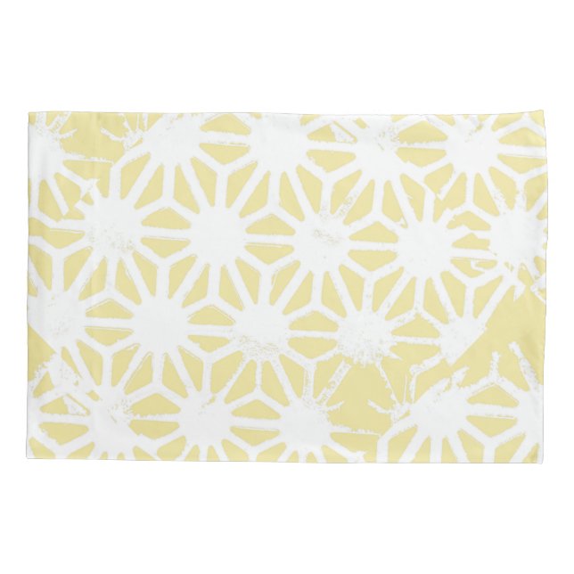 Housse D'oreillers Motif géométrique jaune citron (Dos)