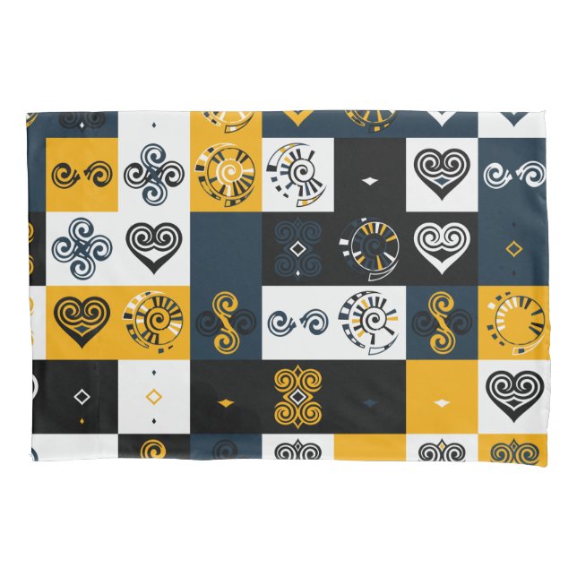 Housse D'oreillers Motif géométrique moderne tendance jaune (devant)