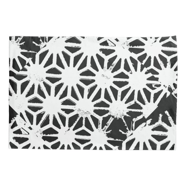 Housse D'oreillers Motif géométrique noir et blanc (Dos)