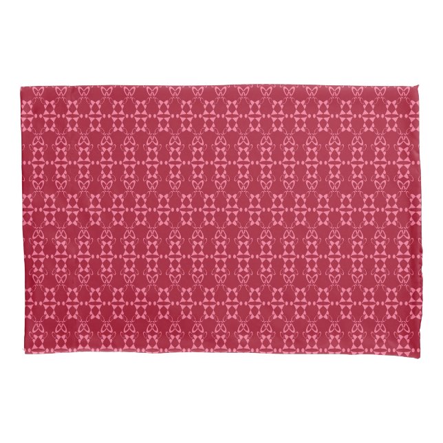Housse D'oreillers Motif géométrique rouge rétro (devant)