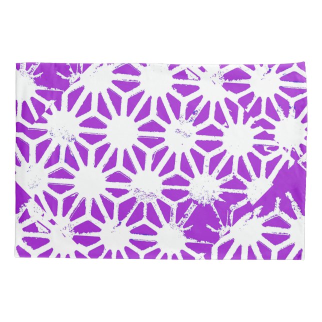 Housse D'oreillers Motif géométrique violet royal (Dos)