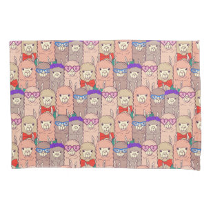 Housse D'oreillers Motif habillé à la mode de lama