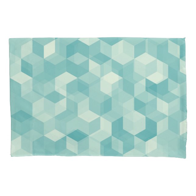 Housse D'oreillers Motif Hexagonal bleu sans fil (devant)