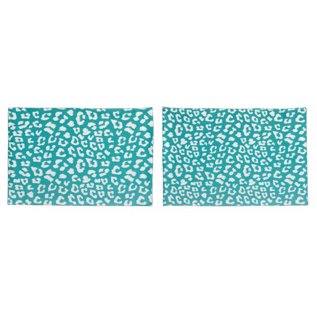 Housse D'oreillers Motif imprimé léopard turquoise (Dos-Set)
