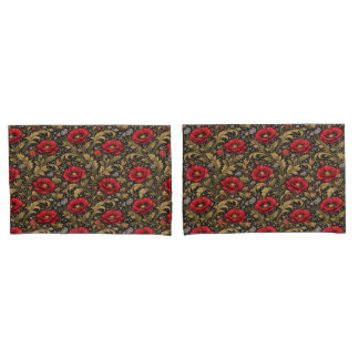 Housse D'oreillers Motif inspiré de William Morris Red Poppy