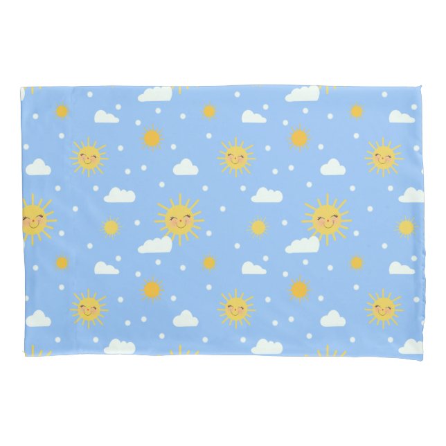 Housse D'oreillers Motif Jaune Sun Blue Sky (devant)