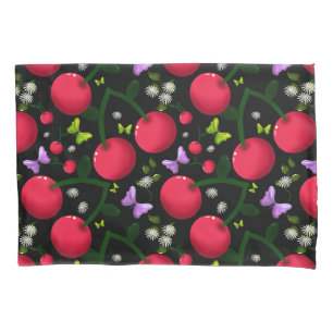Housse D'oreillers Motif joli papillon Cerise, Fruit Kawaii brillant