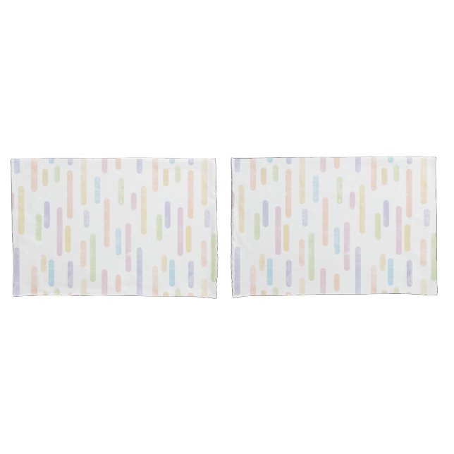 Housse D'oreillers Motif Lignes arrondies | Pastel Arc-en-ciel (devant-Set)