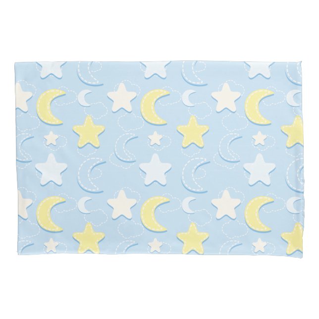 Housse D'oreillers Motif Lune & Étoiles (devant)