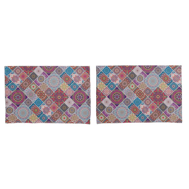 Housse D'oreillers Motif Mandala (devant-Set)