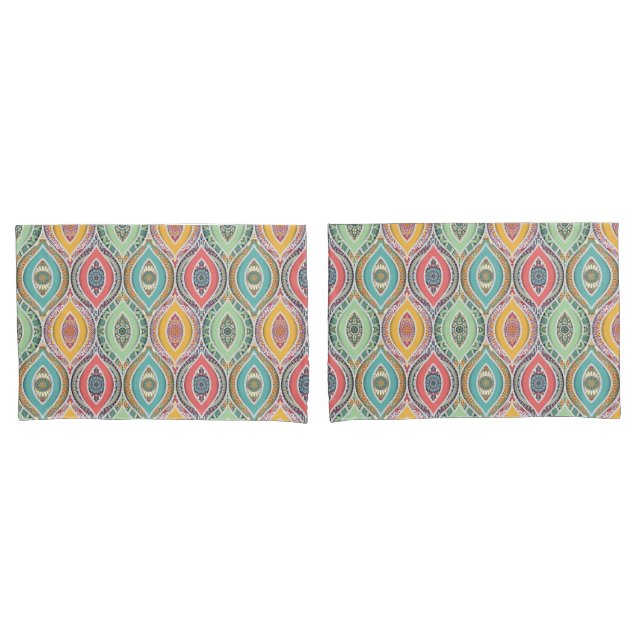 Housse D'oreillers Motif Mandala (devant-Set)