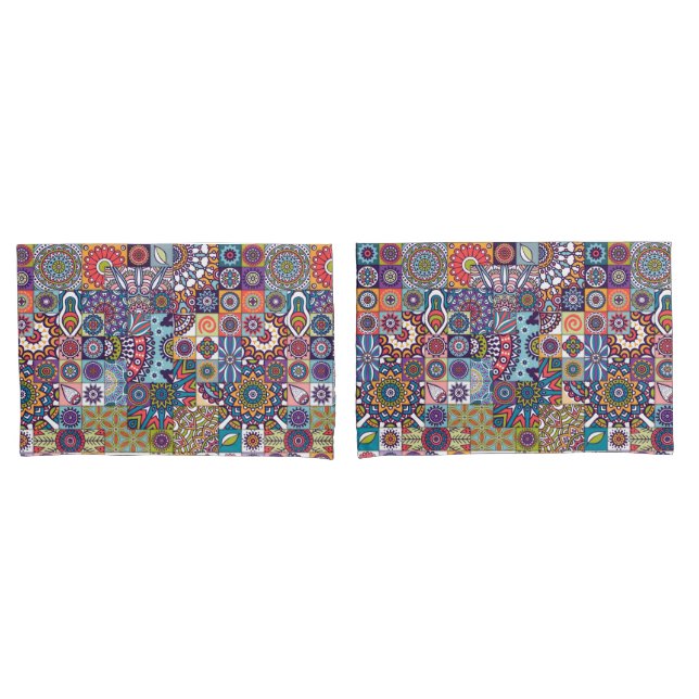 Housse D'oreillers Motif Mandala (devant-Set)